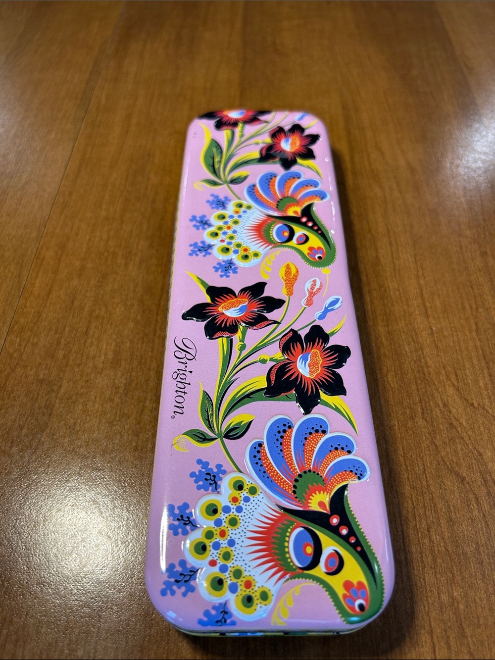 Brighton Pink Floral Decorative Tin Case